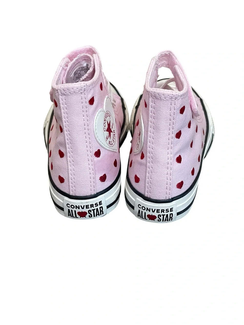 Converse Girls Pink Chuck Taylor Hearts and Rose High Trainers size 11